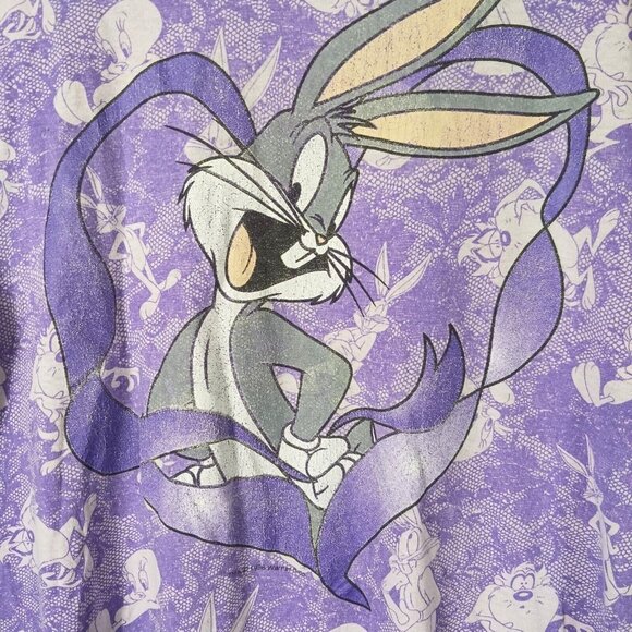 90s Vintage Looney Tunes All Over Print T-Shirt 2XL - Picture 2 of 5